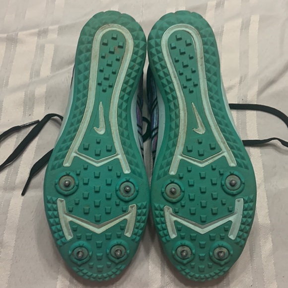 Nike Cross Country XC Distance Running Spikes. Woman’s 8.Purple green black pink - Picture 9 of 10